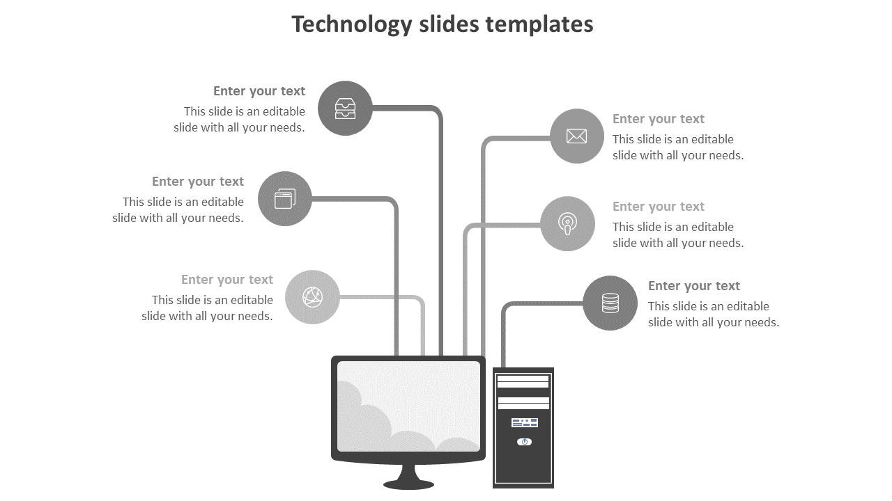 technology slides templates-grey